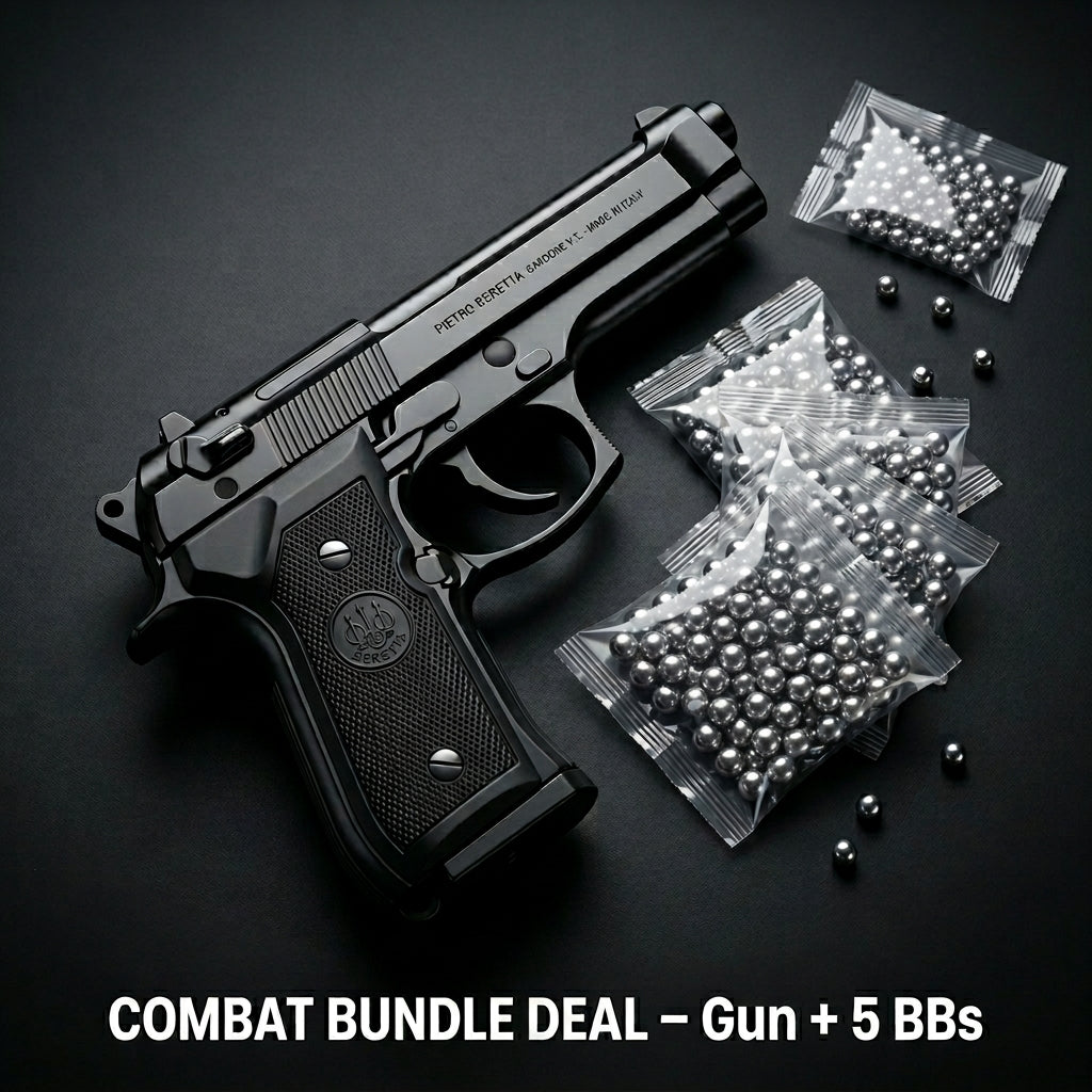 Full Black Beretta M92 Combo Deal – Gun + 5 BBs Pack