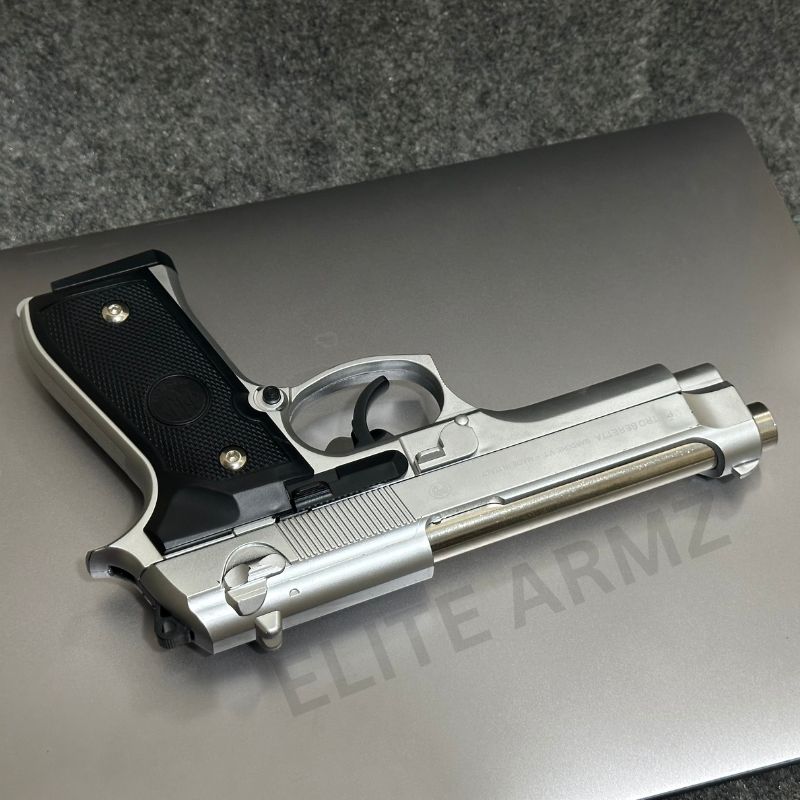 Silver M92 Beretta Airsoft Toy Gun Realistic Design Safe Fun For Play
