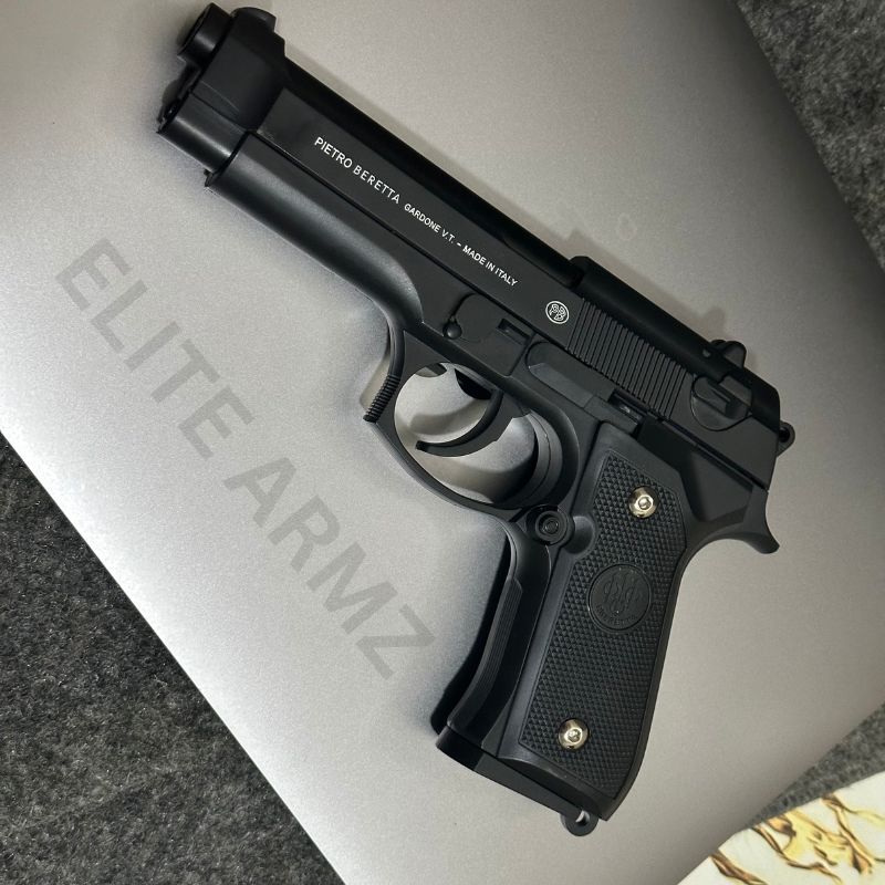 Black M92 Beretta Airsoft Toy Gun Realistic Design Safe Fun For Play