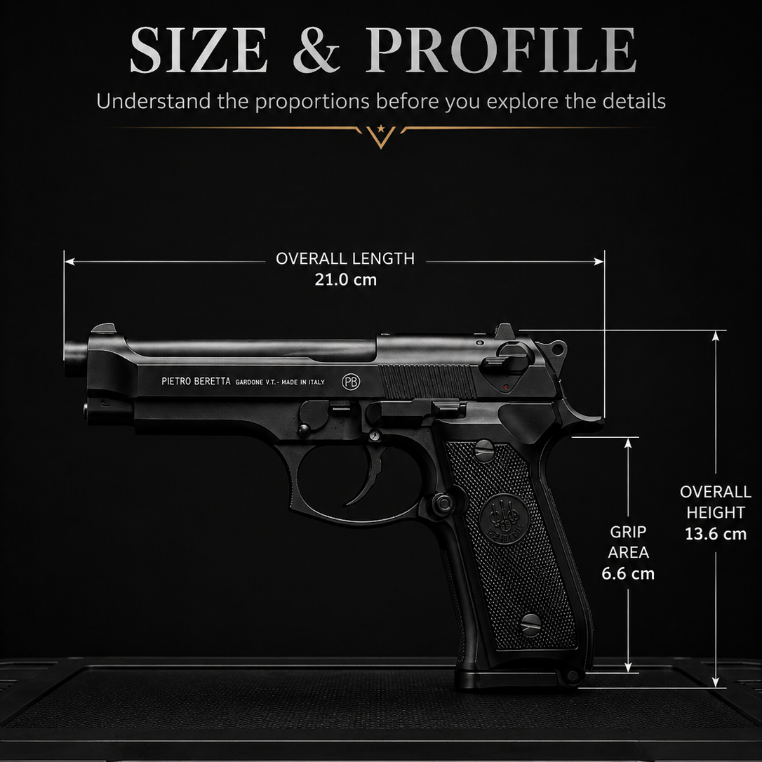 Matte Beretta M92 Gun + 5 BBs - Action Pack