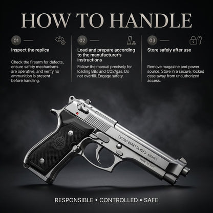 Silver Beretta M92 Gun + 5 BBs - Action Pack