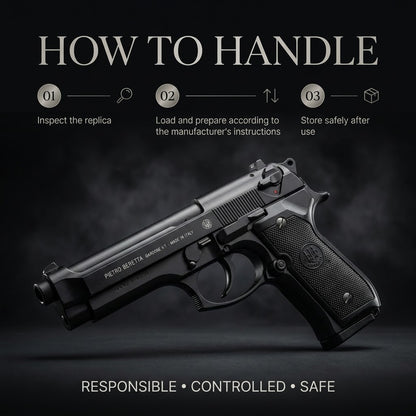 Matte Beretta M92 Gun + 5 BBs - Action Pack