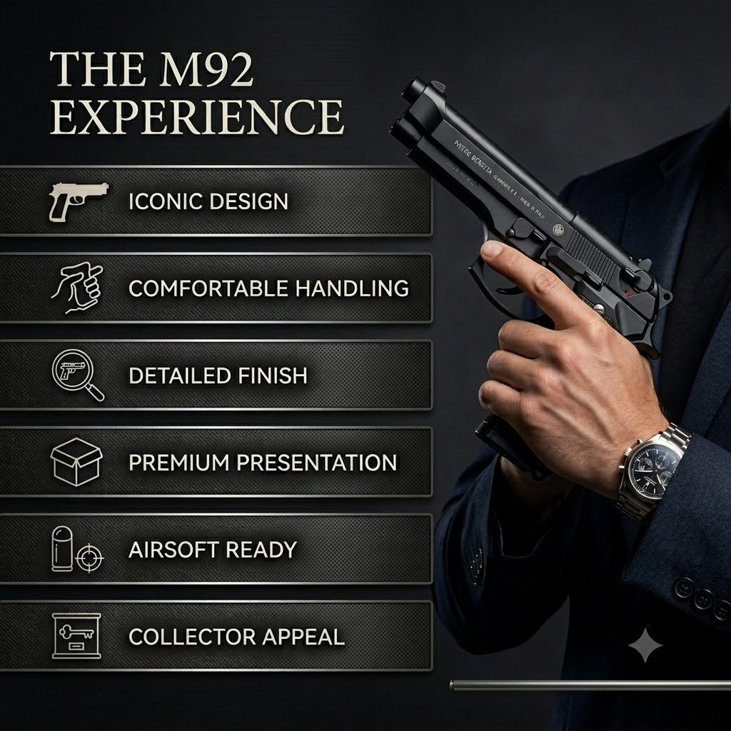 Matte Beretta M92 Gun + 5 BBs - Action Pack