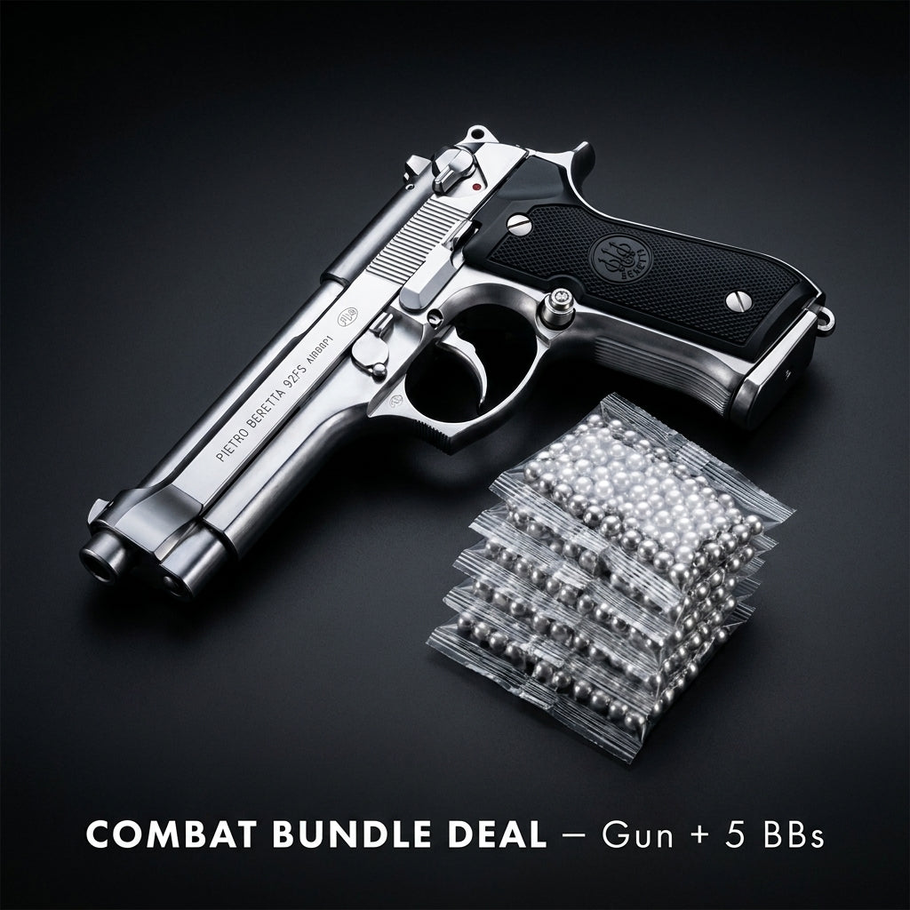 Silver Beretta M92 Combo Deal – Gun + 5 BBs Pack