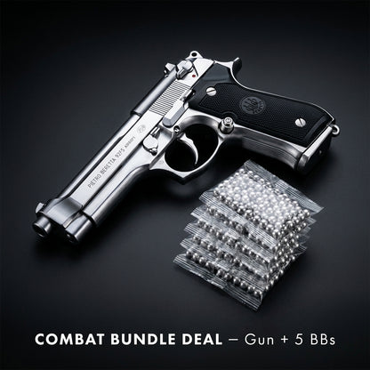 Silver Beretta M92 Combo Deal – Gun + 5 BBs Pack