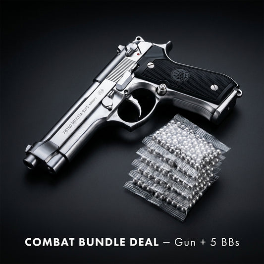 Silver Beretta M92 Combo Deal – Gun + 5 BBs Pack