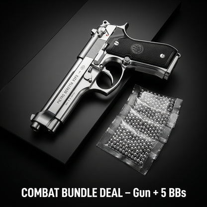 Silver Beretta M92 Combo Deal – Gun + 5 BBs Pack
