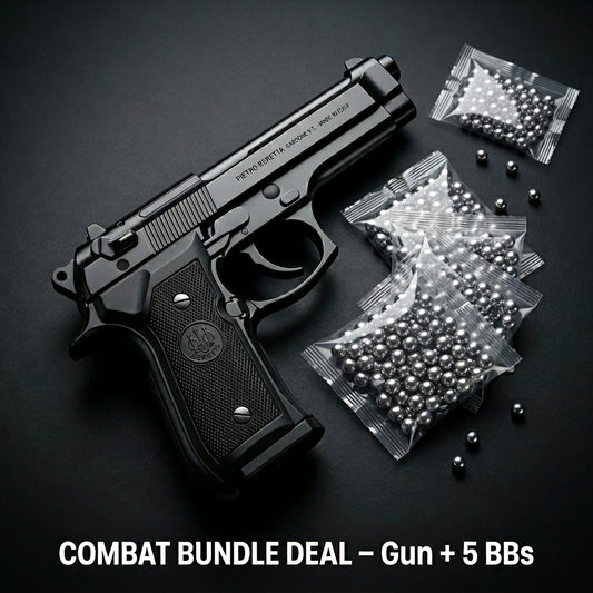 Full Black Beretta M92 Combo Deal – Gun + 5 BBs Pack