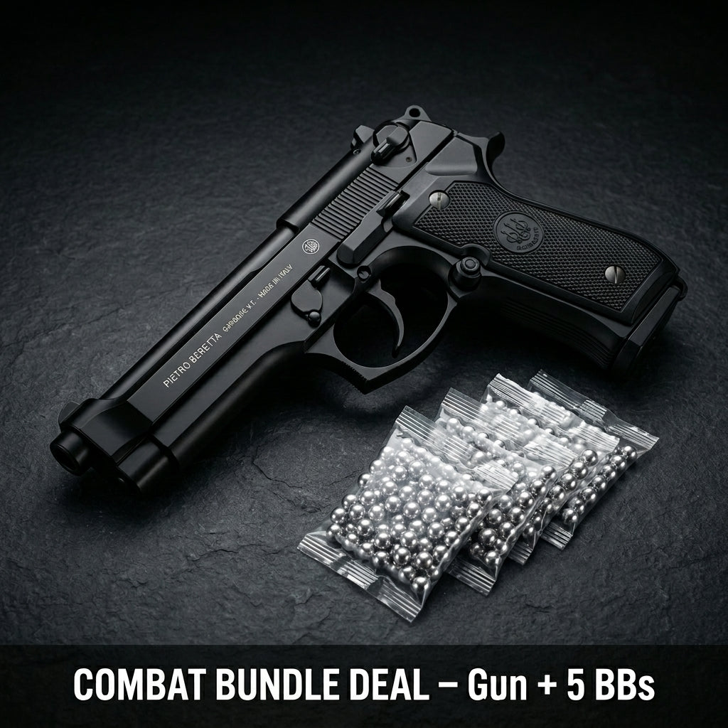 Full Black Beretta M92 Combo Deal – Gun + 5 BBs Pack