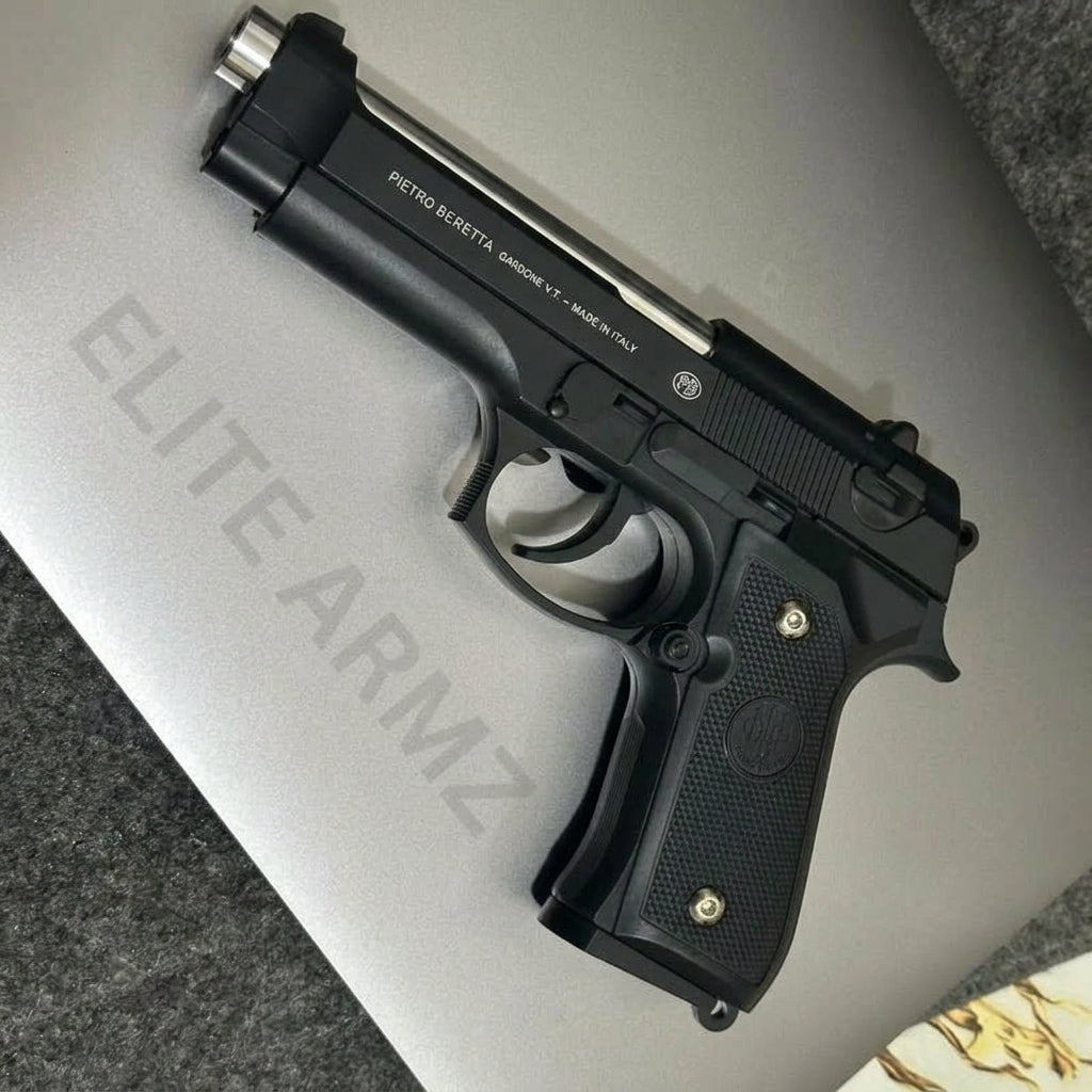 Black M92 Beretta Airsoft Toy Gun Realistic Design Safe Fun For Play